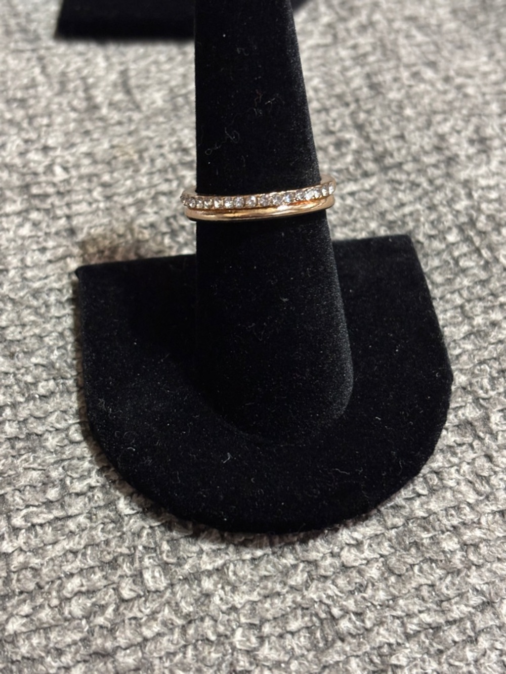 Gold and Clear Crystal Stackable Women's Ring size 7